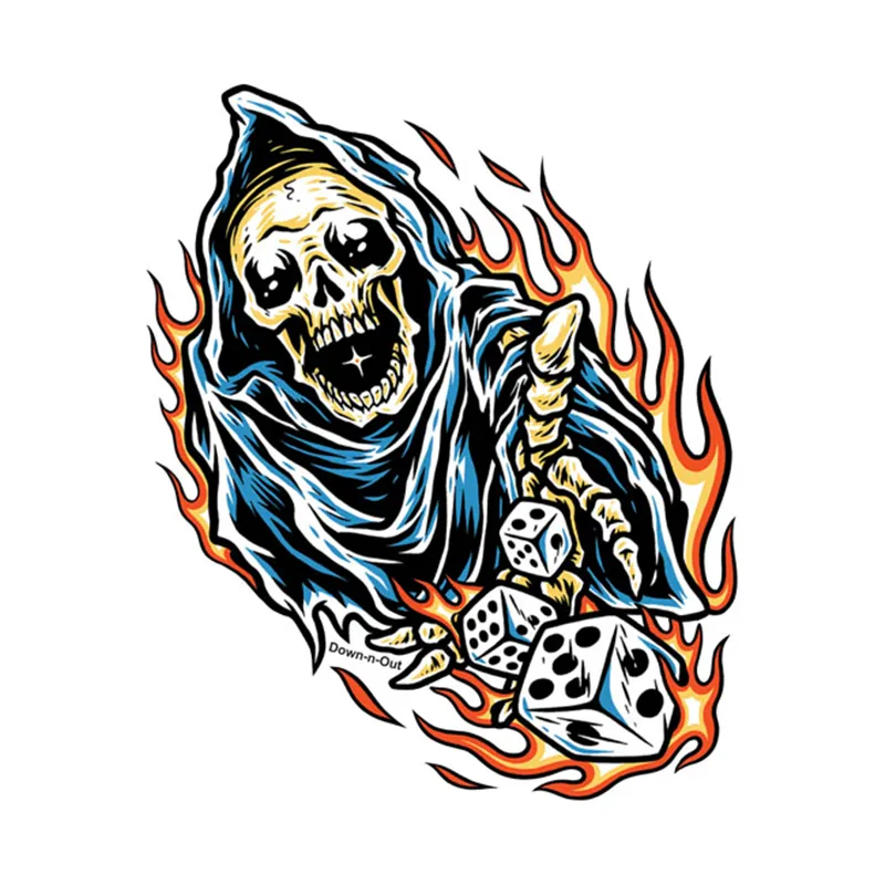 cafe 4 racer - Down-n-Out Dice Raper sticker - Down-n-Out Stickers 