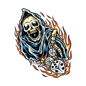 cafe 4 racer - Down-n-Out Dice Raper sticker - Down-n-Out Stickers 