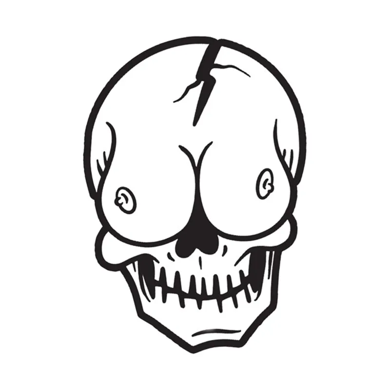 Nálepka Down-n-Out Skull Boob