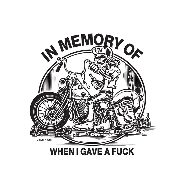 cafe 4 racer - Samolepka Down-n-Out In Memory - Down-n-Out Nálepky 