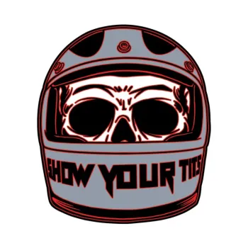 cafe 4 racer - Nálepka Down-n-Out Ukáž svoju prilbu - Down-n-Out Nálepky 