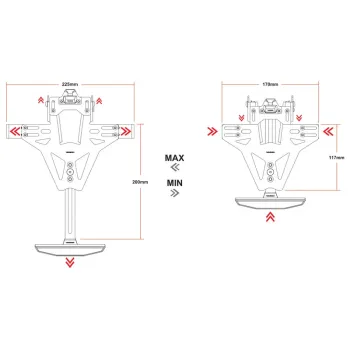 cafe 4 racer - HIGHSIDER AKRON-RS PRO for Suzuki GSX-S 750 17-, incl. license plate light - Highsider License plate holders  4054783614363