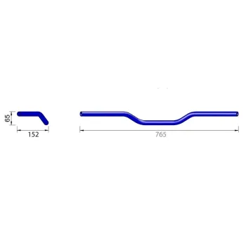 cafe 4 racer - HIGHSIDER pro aluminum handlebar A01, black pearl blasted - Highsider Standard handlebars 4054783727827