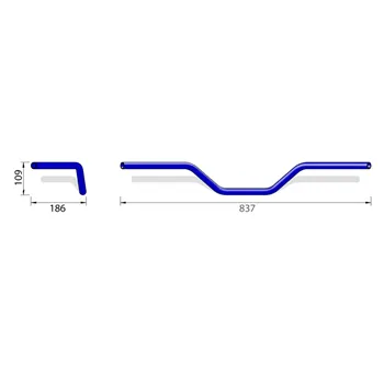 cafe 4 racer - HIGHSIDER pro Flat Track handlebar L14, 22.2 mm, black - Highsider Standard handlebars 4054783728008