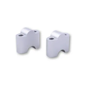 cafe 4 racer - Risers 22mm Height 32mm anodized silver - Rebelmoto Clamp Kit & Risers 
