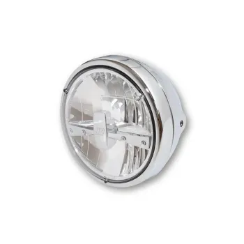 cafe 4 racer - LED headlight with yellow parking light, black - Cafe4Racer Headlights side mount 