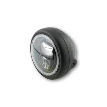cafe 4 racer - SHIN YO 7 inch headlamp RENO black/chrome - Shin Yo Headlights side mount 4054783251018