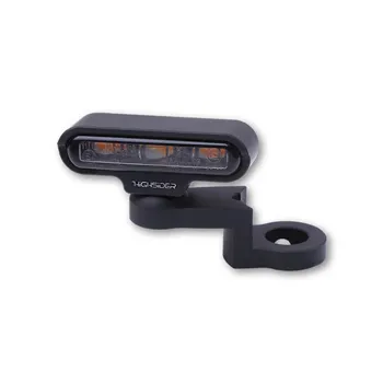 cafe 4 racer - HIGHSIDER LED indicators with CNC mirror attachment TYPE 2, black - Highsider Special indicators 4054783314621