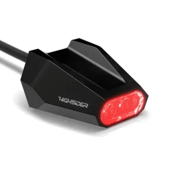cafe 4 racer - Eldorado Tail Light + Fender Mount Kit - Brass Light/Black Bracket - Motone LED Rear lights 