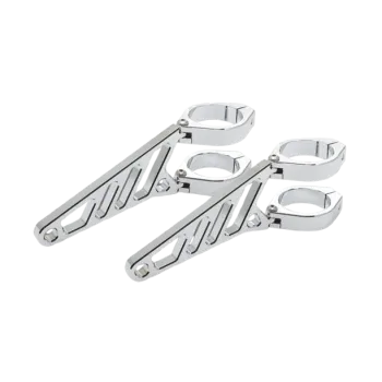 HIGHSIDER CNC hliníkový držák světlometu 35-54mm chrom/černý DLOUHÝ