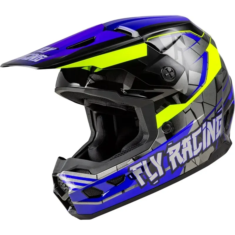 cafe 4 racer - FLY HELMT KINETIC SCORH´25 YTH, BLU, YL - FLY RACING Helmets 191361435591