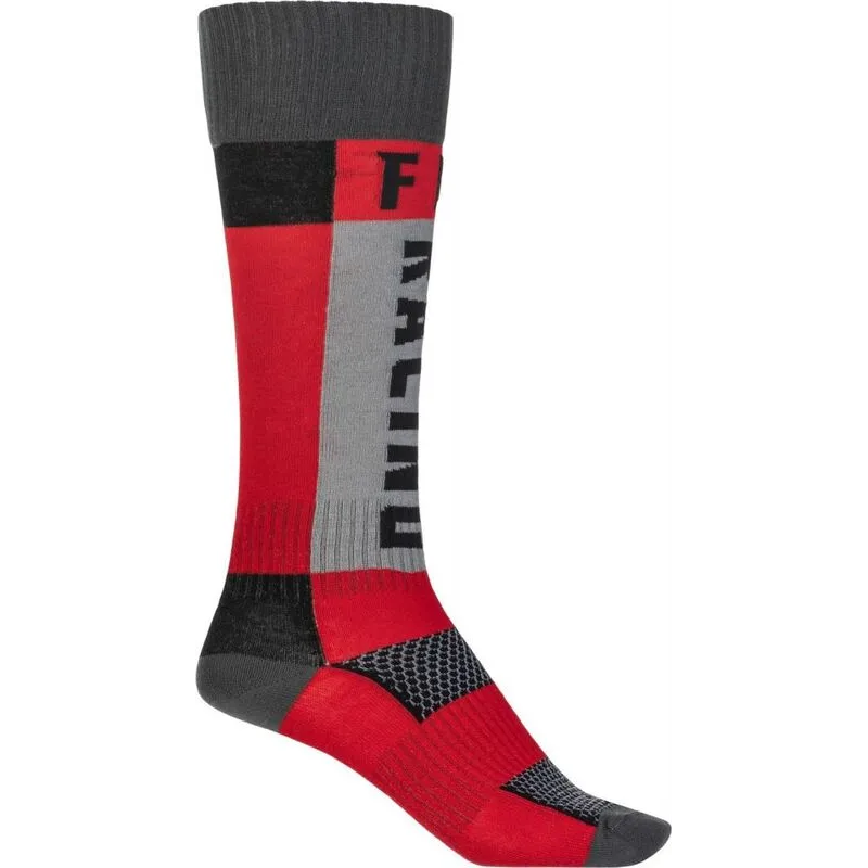 FLY SOX MX TLUSTÉ, ČERVENÉ, S/M