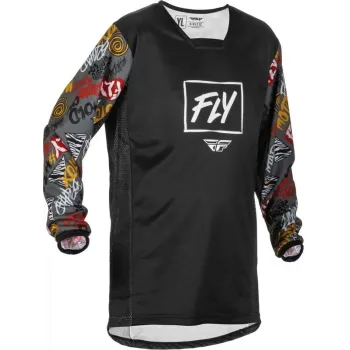 cafe 4 racer - FLY JERSEY KINETIC PRODIGY YTH, BLK, YL - FLY RACING Jersey 191361413858