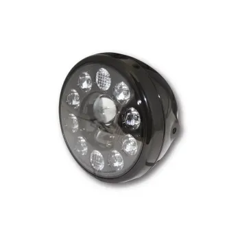 cafe 4 racer - 7" LED matně černý Cross Hairs mřížka - MAX-INC  Světla LED 