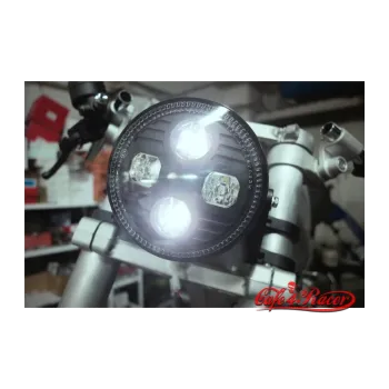 cafe 4 racer - HIGHSIDER 5 3/4 inch LED Headlight ATLANTA čierny/chróm - Highsider Predné svetlá so spodným úchytom 