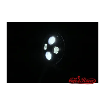 cafe 4 racer - HIGHSIDER 5 3/4 inch LED Headlight ATLANTA black/chrome - Highsider Headlights bottom mount 