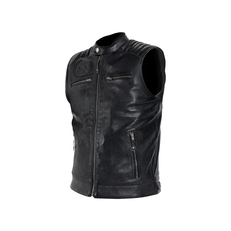 cafe 4 racer - John Doe Storm Leather vest black - JOHN DOE Vests 