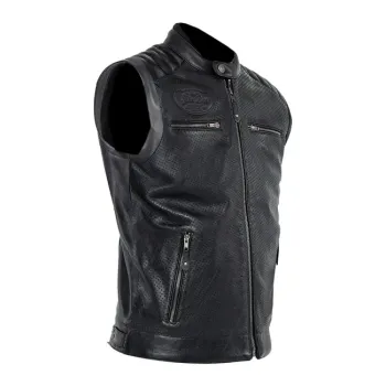cafe 4 racer - John Doe Storm Leather vest black - JOHN DOE Vests 