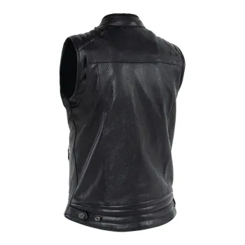 cafe 4 racer - John Doe Storm Leather vest black - JOHN DOE Vests 