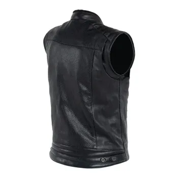 cafe 4 racer - John Doe Storm Leather vest black - JOHN DOE Vests 