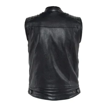 cafe 4 racer - John Doe Storm Leather vest black - JOHN DOE Vests 