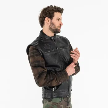 cafe 4 racer - John Doe Storm kožená vesta černá - JOHN DOE Vesty 