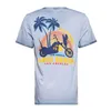 cafe 4 racer - King Kerosin Tričko Long Beach smoke blue - KING KEROSIN Tričká 