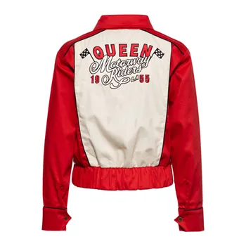 cafe 4 racer - Queen Kerosin bunda Motorway Riders červená/bílá - KING KEROSIN Bundy 