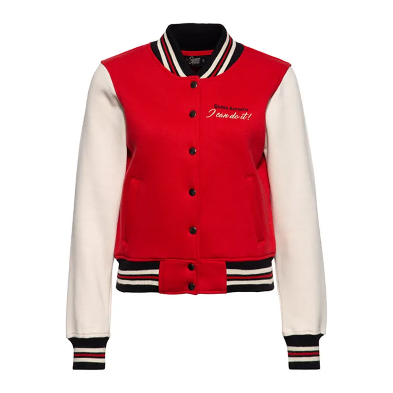 cafe 4 racer - Queen Kerosin Motor Queen college sweat jacket red/white - KING KEROSIN Jackets 