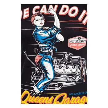 cafe 4 racer - Queen Kerosin Tričko We Can Do It Motor čierne - KING KEROSIN Tričká 
