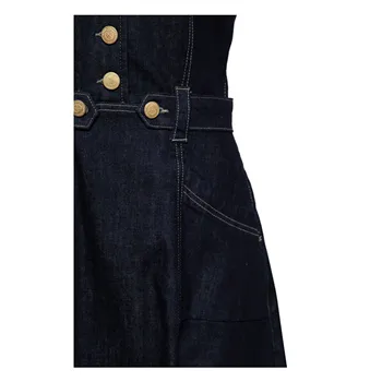 cafe 4 racer - Queen Kerosin Western Denim Swing Dress tmavo modré pranie - KING KEROSIN Šaty 