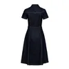 cafe 4 racer - Queen Kerosin Western Denim Swing Dress tmavo modré pranie - KING KEROSIN Šaty 