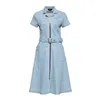 cafe 4 racer - Queen Kerosin Speedway Queens Swing Dress light denim - KING KEROSIN Šaty 