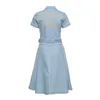cafe 4 racer - Queen Kerosin Speedway Queens Swing Dress light denim - KING KEROSIN Šaty 