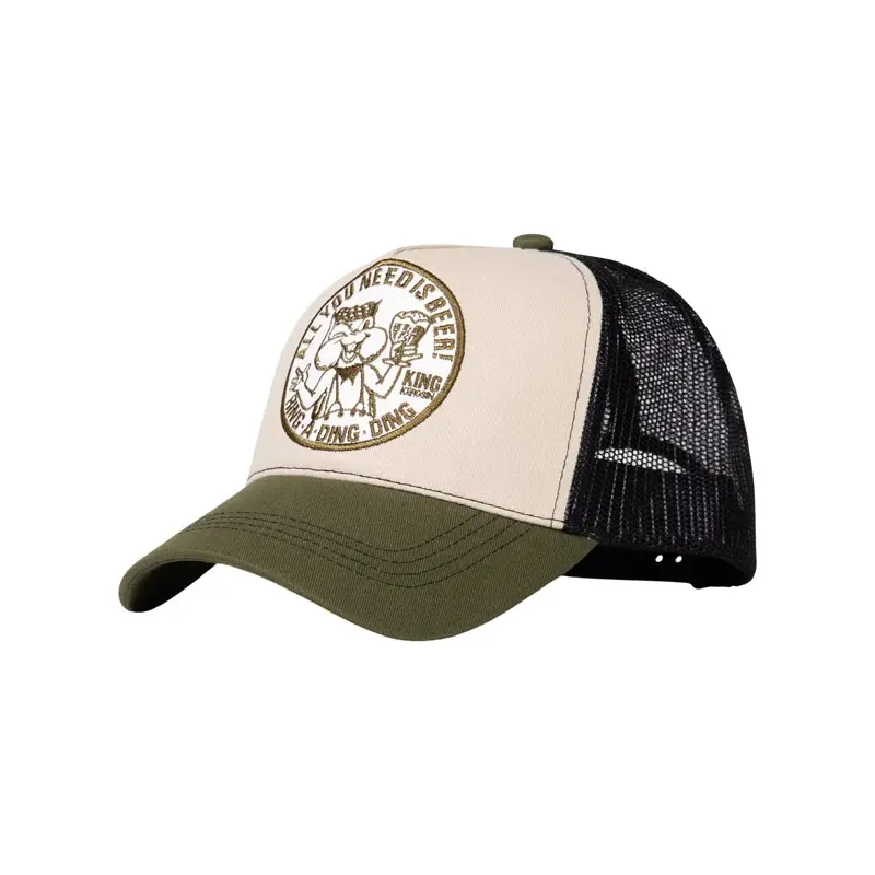 cafe 4 racer - King Kerosin All You Need Is Beer trucker cap green/ecru - KING KEROSIN Caps 