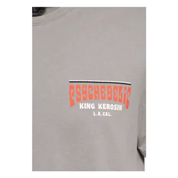 cafe 4 racer - King Kerosin Psychedelické tričko charocal grey - KING KEROSIN Tričká 