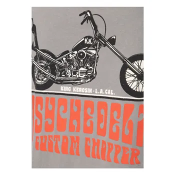 cafe 4 racer - King Kerosin Psychedelické tričko charocal grey - KING KEROSIN Tričká 