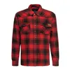 cafe 4 racer - King Kerosin Acidwashed check shirt black/red - KING KEROSIN Shirts 