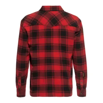 cafe 4 racer - King Kerosin Acidwashed check shirt black/red - KING KEROSIN Shirts 