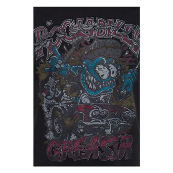 cafe 4 racer - King Kerosin olejom prané tričko Rockabilly Greaser black - KING KEROSIN Tričká 