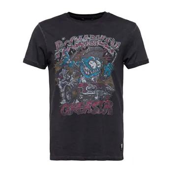 cafe 4 racer - King Kerosin olejom prané tričko Rockabilly Greaser black - KING KEROSIN Tričká 
