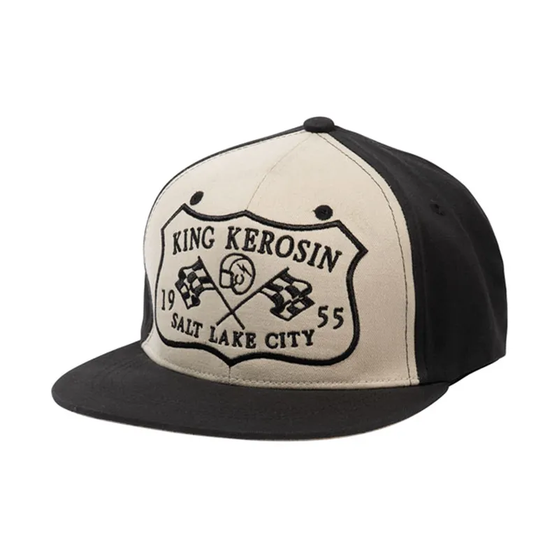 cafe 4 racer - King Kerosin Salt Lake City trucker cap black/offwhite - KING KEROSIN Kšiltovky 