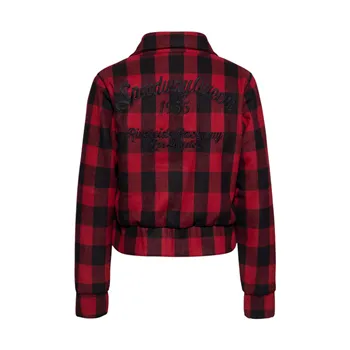 cafe 4 racer - Queen Kerosin Wool checkered jacket black/red - KING KEROSIN Jackets 