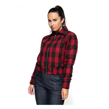 cafe 4 racer - Queen Kerosin Wool checkered jacket black/red - KING KEROSIN Jackets 