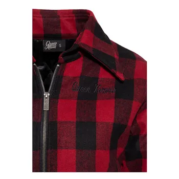 cafe 4 racer - Queen Kerosin Wool checkered jacket black/red - KING KEROSIN Jackets 