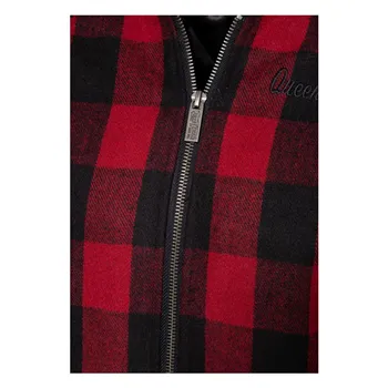 cafe 4 racer - Queen Kerosin Wool checkered jacket black/red - KING KEROSIN Jackets 