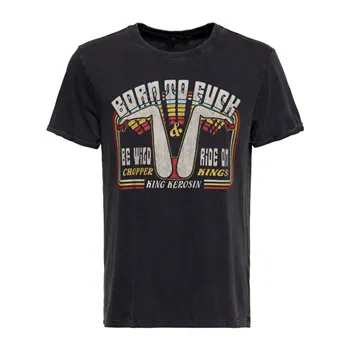 cafe 4 racer - King Kerosin Born To F*ck t-shirt black - KING KEROSIN T-Shirts 
