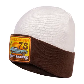cafe 4 racer - King Kerosin Street Racers beanie brown/white - KING KEROSIN Beanies 