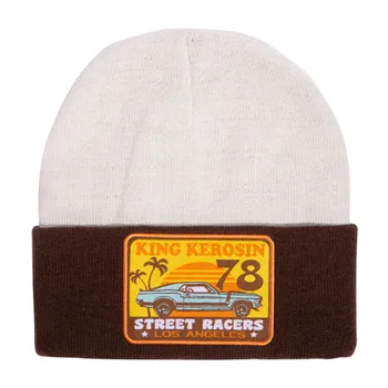 cafe 4 racer - Čiapka King Kerosin Street Racers hnedá/biela - KING KEROSIN Zimní čepice 