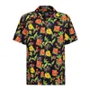 cafe 4 racer - King Kerosin Hibiscus AOP shirt black - KING KEROSIN Shirts 